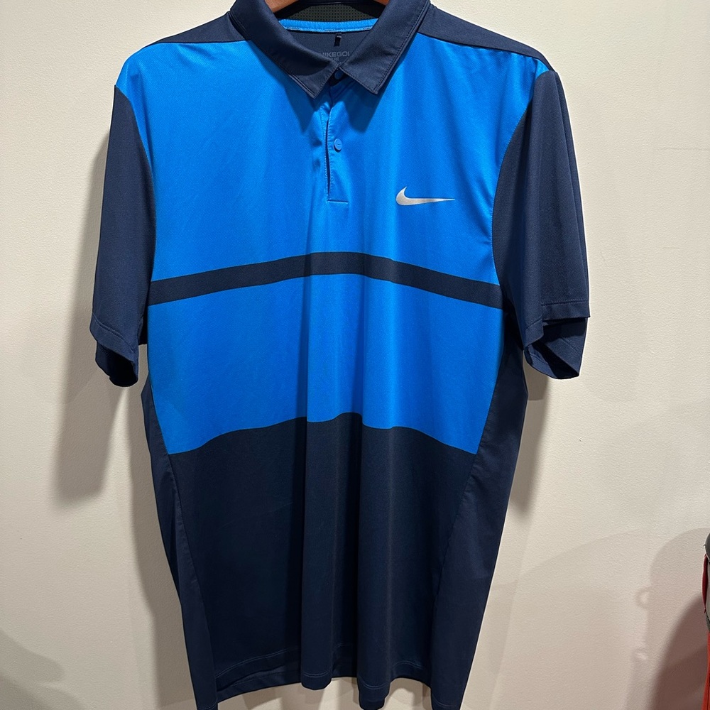 Nike Men's Two-Tone Blue Polo Shirt